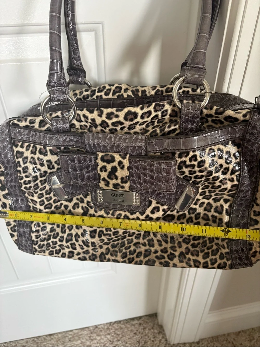 Guess Cheetah Leopard Print Shoulder Bag Satchel Y2K Purse